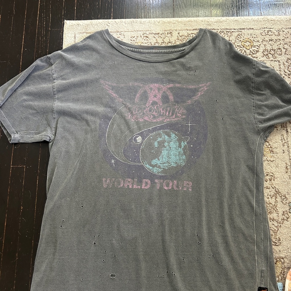 Free People Gray Graphic Tee